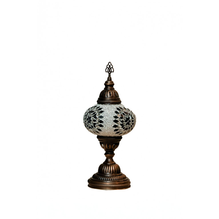 Table lamp, black/white mosaic, diameter 15 cm